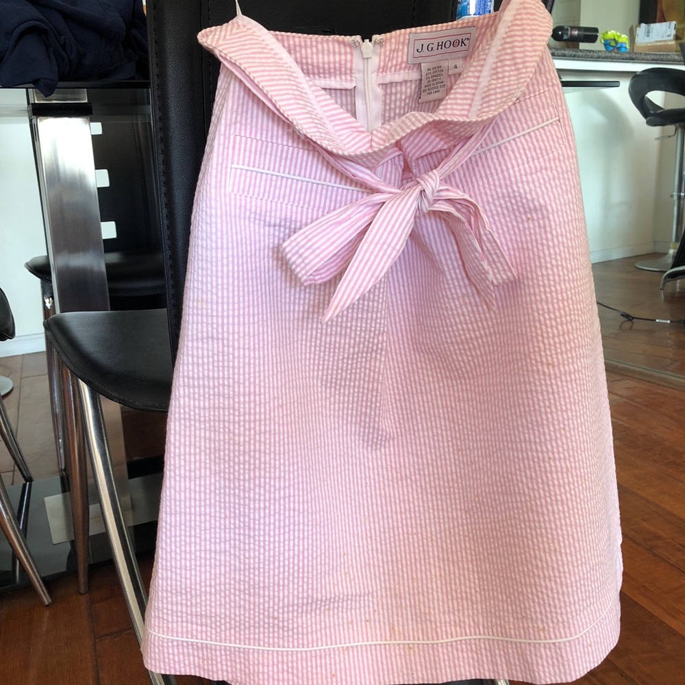 Vintage J.G. Hook Pink Knee Length Tie Skirt